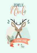 Joyeux No&euml;l avec un faon endormi